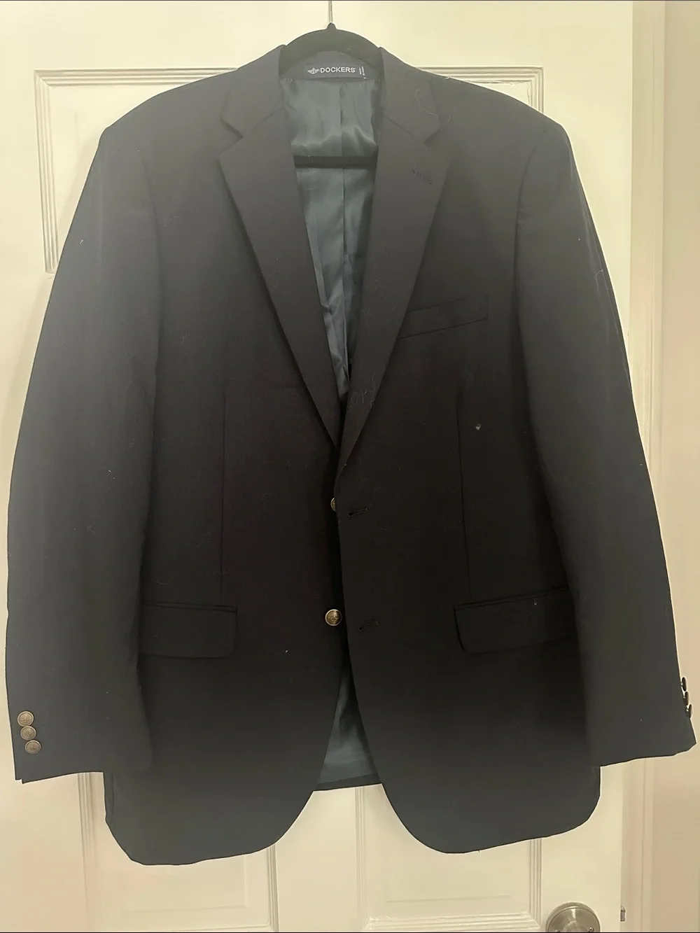 Dockers Men's Navy Blue Two-Button Notch Lapel Sport Coat